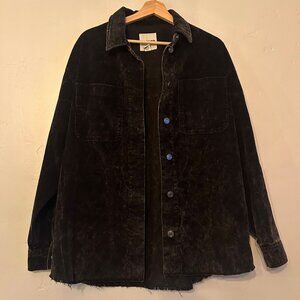 RSQ Acid Wash Blank Courdoroy Shacket Size Medium